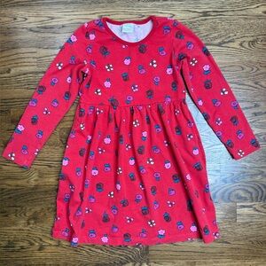 Hanna Andersson Fable Floral Playdress in Hanna Red Long Sleeve Girls Dress 6-7